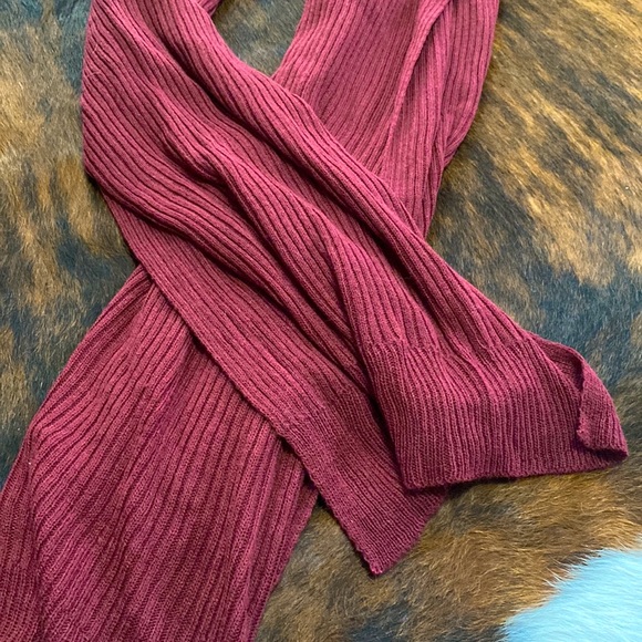 Long Burgundy Scarf - Picture 3 of 3